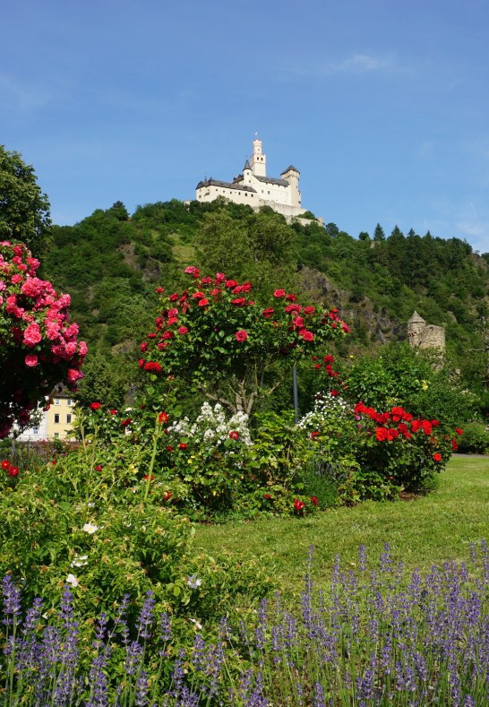 Rheinanlagen mit Blick auf die Marksburg | © Bastian Clos