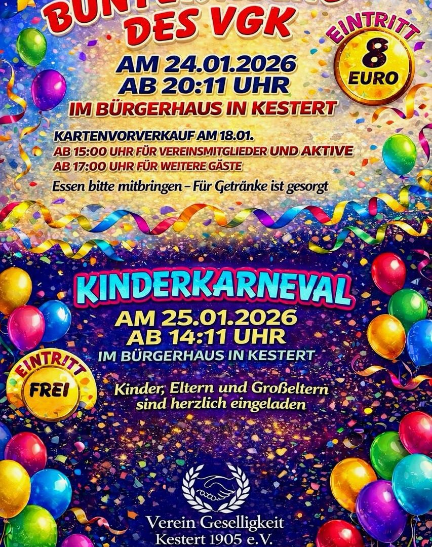 Kinderkarneval_Kestert | &copy; Verein Geselligkeit Kestert