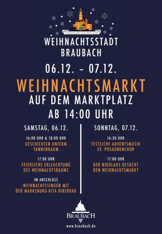 Weihnachtsmarkt Plakat | &copy; Tourist-Information Braubach