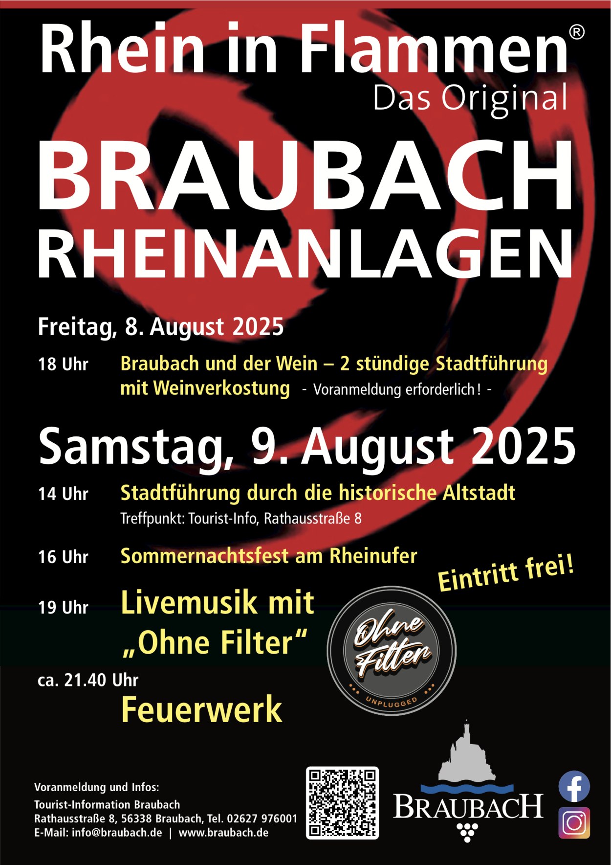Rhein in Flammen Plakat 2025 | © Tourist-Information Braubach Rhein in Flammen Plakat 2025 | © Tourist-Information Braubach