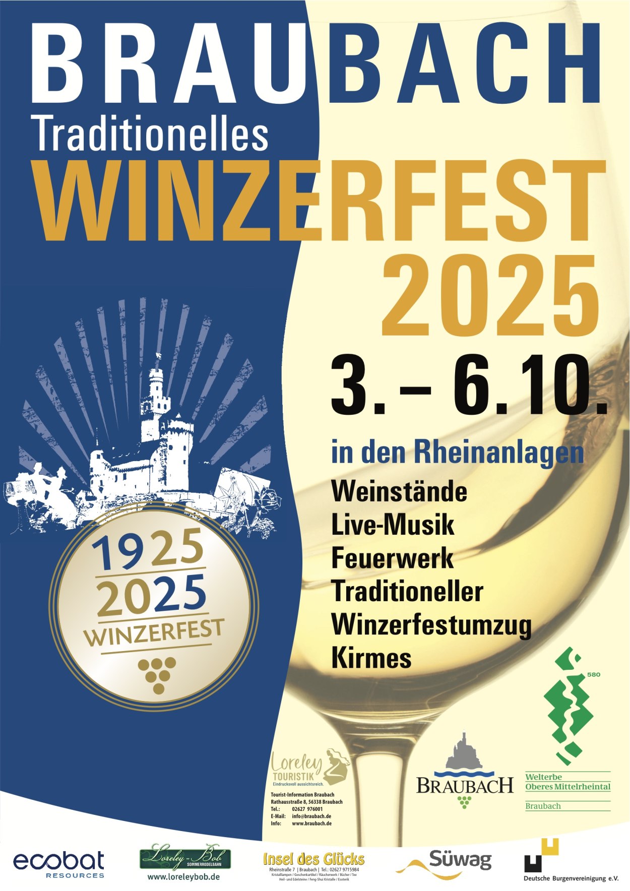 Winzerfest Plakat 2025 | © Stadt Braubach Winzerfest Plakat 2025 | © Stadt Braubach