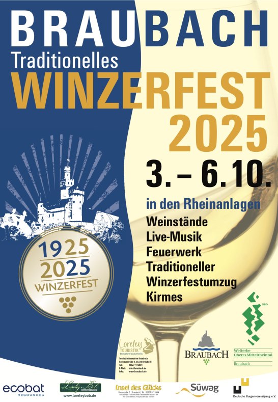Winzerfest Plakat 2025 | © Stadt Braubach Winzerfest Plakat 2025 | © Stadt Braubach
