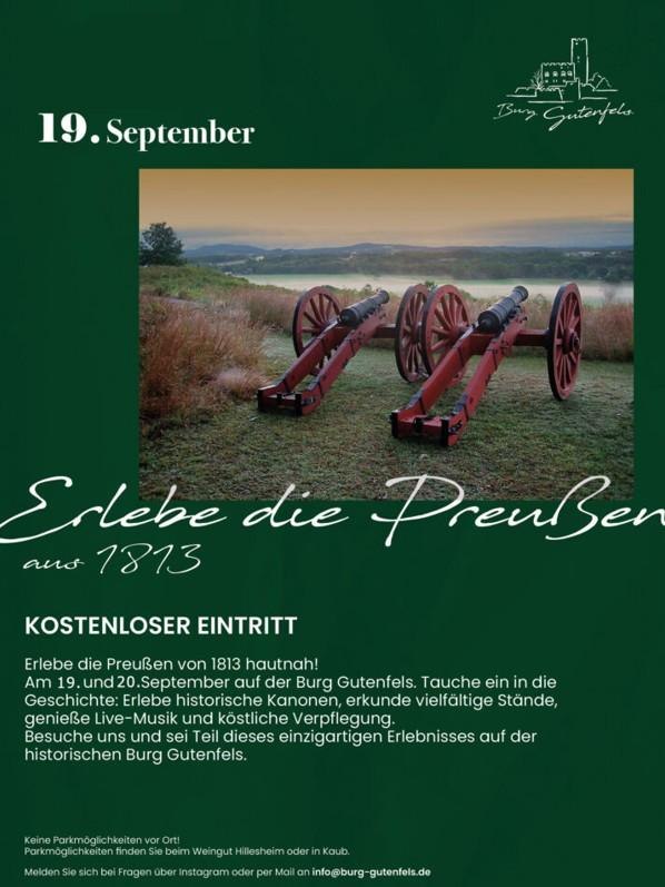 Flyer - Erlebe die Preu&szlig;en | &copy; Burg Gutenfels